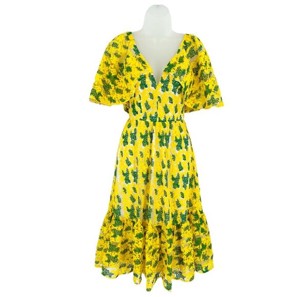 Dress the Population Yellow and Green Midi Dress - Picture 11 of 12